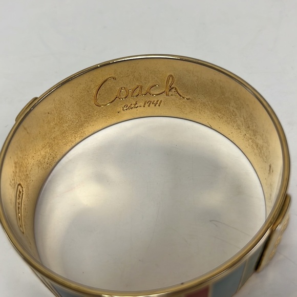 Coach Legacy Beaded Multicolor Enamel Bangle Bracelet - Picture 4 of 7